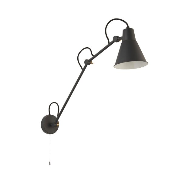 Wandlampe mit Schalter Gelenk verstellbar Grau Metall