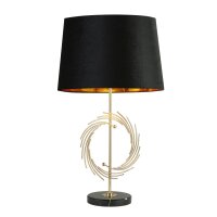 Tischlampe 56 cm D: 35 cm E27 in Gold Schwarz rund