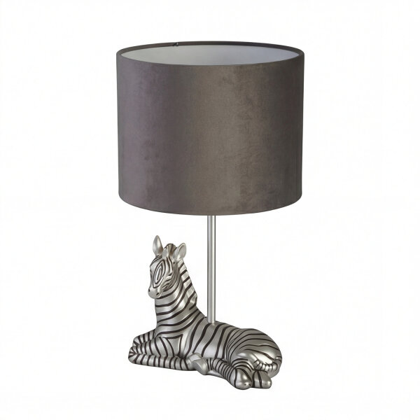 Tischlampe Modern 35 cm Zebra E27 in Silber Schwarz
