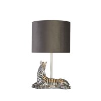 Tischlampe Modern 35 cm Zebra E27 in Silber Schwarz