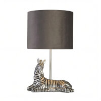 Tischlampe Modern 35 cm Zebra E27 in Silber Schwarz