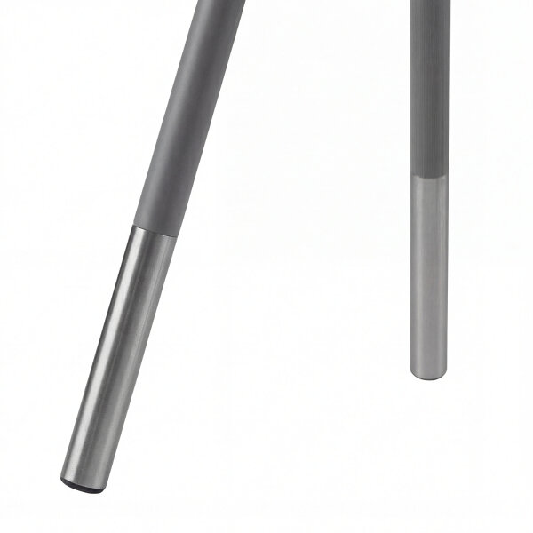 Nachttischlampe Tripod Stoff Grau Silber H:54 cm E14
