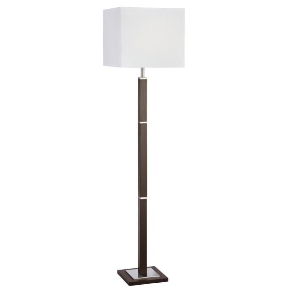Stehlampe klein 147 cm Braun Weiß Metall Stoffschirm E27