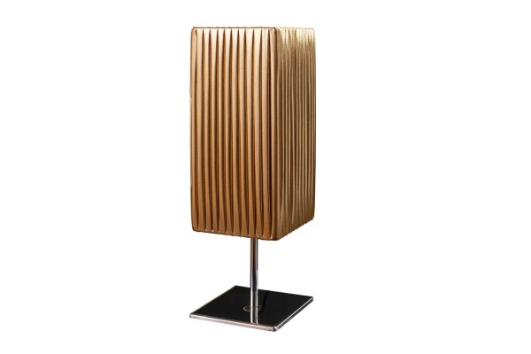 Tischlampe Stoff Metall H:44 cm E27 in Schwarz Gold