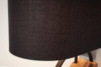 Tischleuchte Holz Stoff blendarm 58 cm E27 in Schwarz