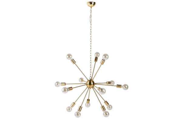 XXL Pendelleuchte Metall L:87 cm E27 14-flammig in Gold