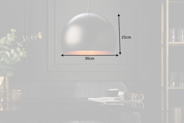 Runde Pendelleuchte Schwarz Gold Metall Ø30 cm Retro