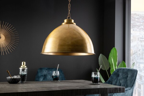 Runde Hängelampe Industrial Metall Ø43 cm E27 in Gold