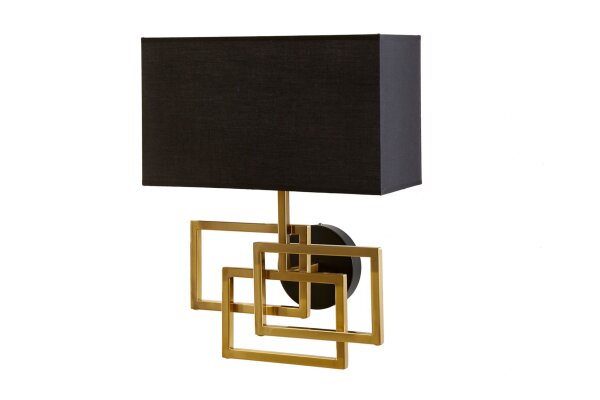 Wandlampe Stoff blendarm T:20 cm E27 in Gold Schwarz