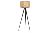 Dreibein Stehlampe Holz Kunststoff Wiener Geflecht E27