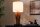 Tischlampe Weiß Holz Stoff E27 H:58 cm gemütlich