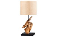 Moderne Tischleuchte blendarm Stoff Holz E27 58 cm...