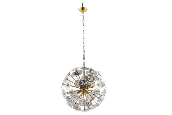 Runde Hängelampe Kugel Glas Metall 5-flammig in Gold