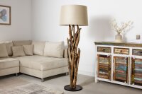 Holz Stehlampe Stoffschirm blendarm 150 cm Handarbeit