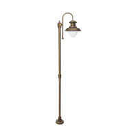 Wegeleuchte IP44 in Bronze Antik E27 210 cm Glas Messing