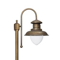 Wegeleuchte IP44 in Bronze Antik E27 210 cm Glas Messing