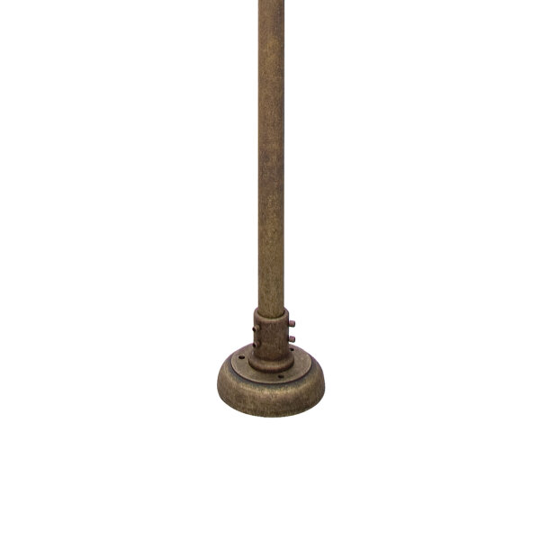 Wegeleuchte 3-flammig IP44 E27 210 cm Messing Glas