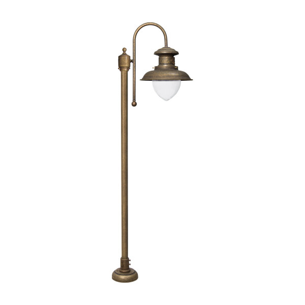 Wegeleuchte in Bronze Antik matt IP44 E27 150 cm Messing