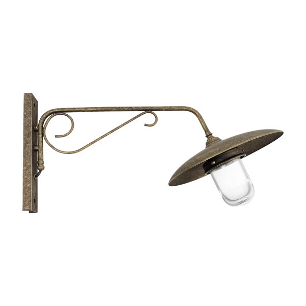Wandleuchte außen IP44 Messing E27 in Bronze Antik matt