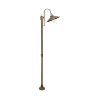 Maritime Wegeleuchte Messing Glas IP44 210 cm hoch E27
