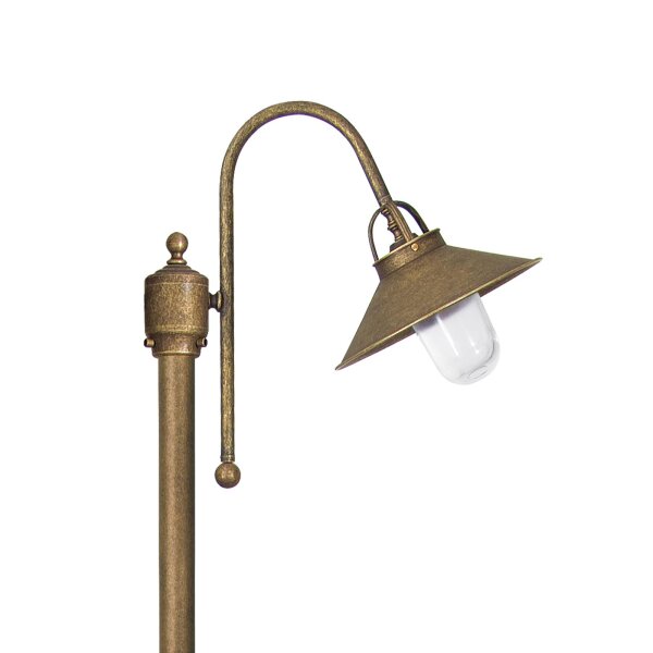 Stehlampe außen IP44 E27 148 cm Messing Glas Maritim
