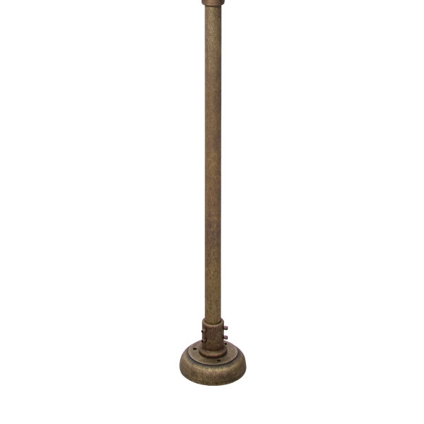 Stehlampe außen IP44 210 cm 3-flammig E27 Messing massiv