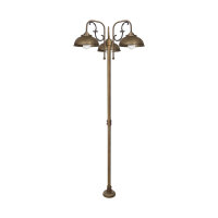 Stehlampe außen IP44 210 cm 3-flammig E27 Messing...