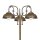 Stehlampe außen IP44 210 cm 3-flammig E27 Messing massiv