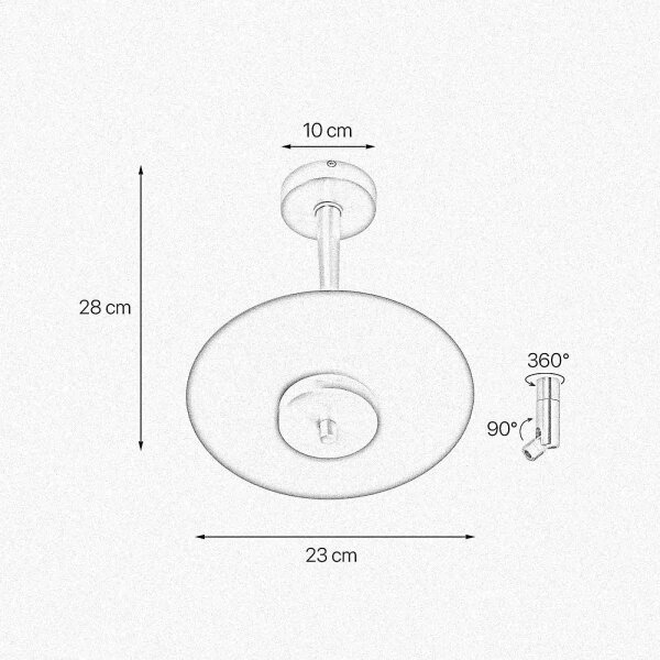 LED Deckenleuchte 2700 K 1150 lm D: 23 cm rund Messing Eisen