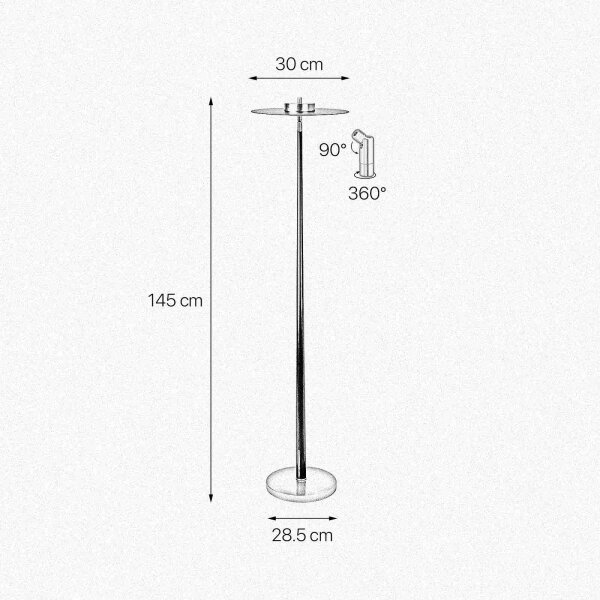 LED Stehleuchte Wohnzimmer 145 cm Eisen Messing massiv