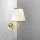 Wandlampe Schlafzimmer H: 26 cm klein Messing Stoff
