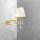 Wandlampe Messing Stoff Kristall H: 34,5 cm poliert Weiß E14