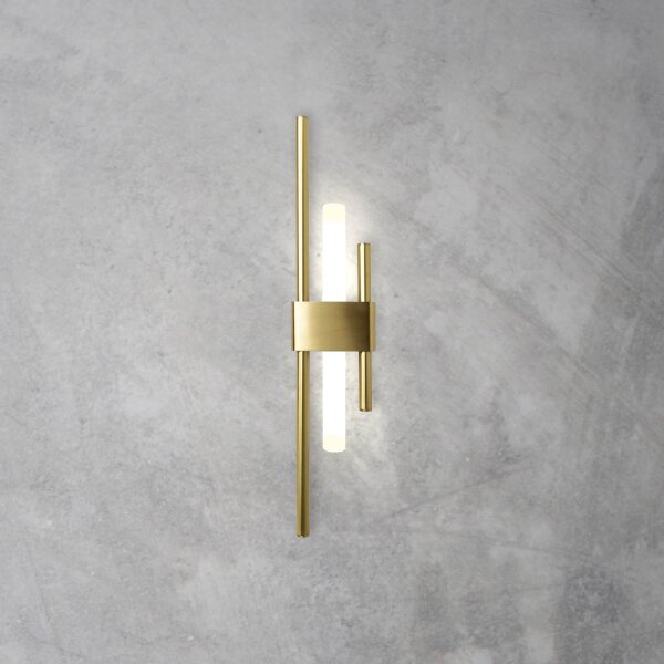 Wandlampe Messing massiv H: 50,5 cm Art Déco für S14d