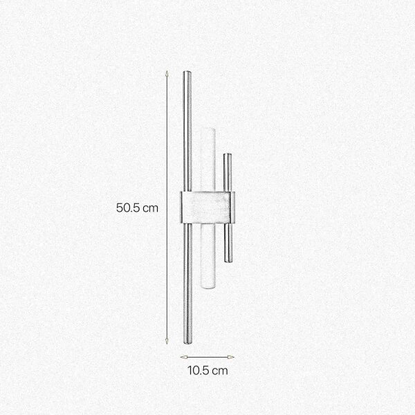 Wandlampe Messing massiv H: 50,5 cm Art Déco für S14d