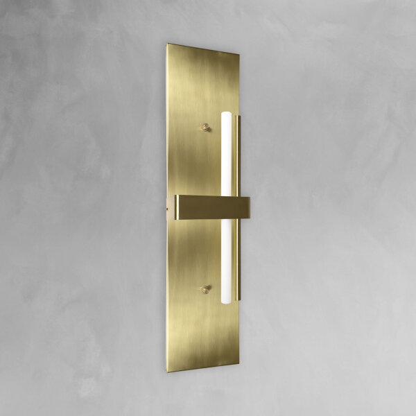 Wandlampe Messing H: 80 cm groß massiv in Bronze hell für S14d