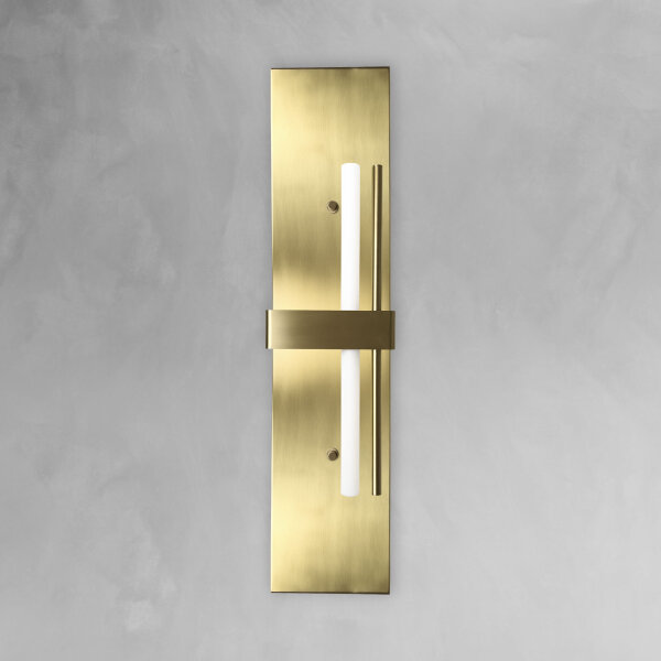 Wandlampe Messing H: 80 cm groß massiv in Bronze hell für S14d