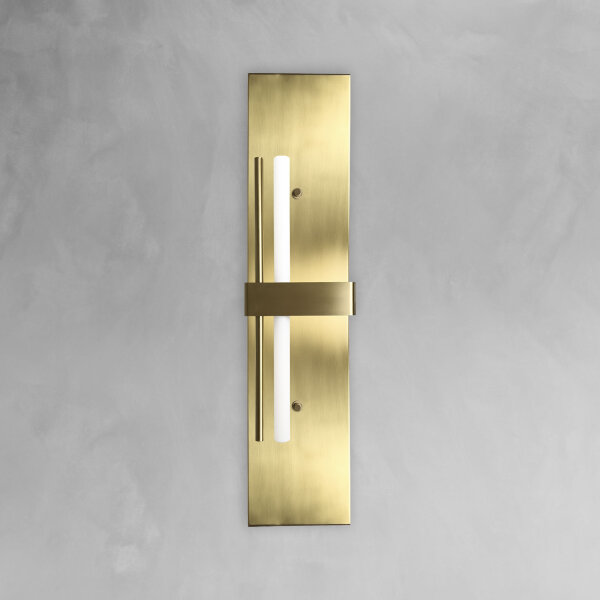 Wandlampe Messing H: 80 cm groß massiv in Bronze hell für S14d