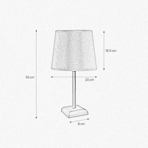 Nachttischlampe E27 Messing Stoff 35 cm in Bronze matt Beige