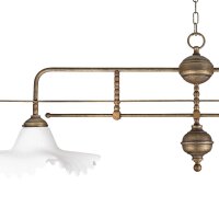 Pendelleuchte 2-flammig in Bronze Antik Weiß E27...