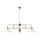 Pendelleuchte 2-flammig in Bronze Antik Weiß E27 Messing Glas