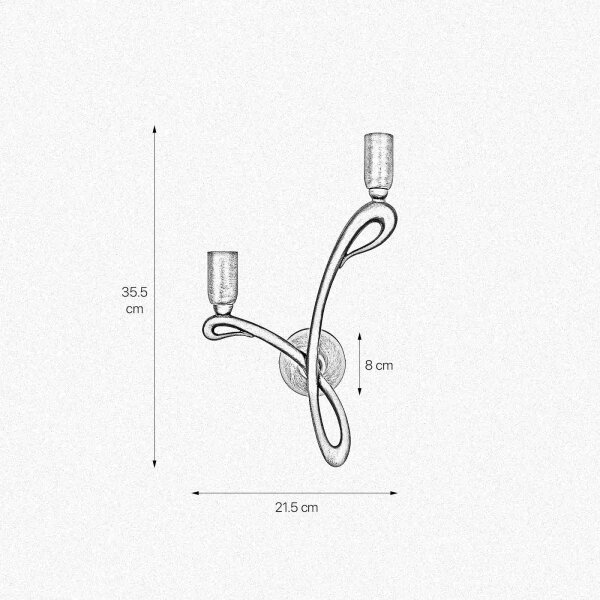 Wandlampe Messing 2-flammig E14 in Bronze matt FIOCCO
