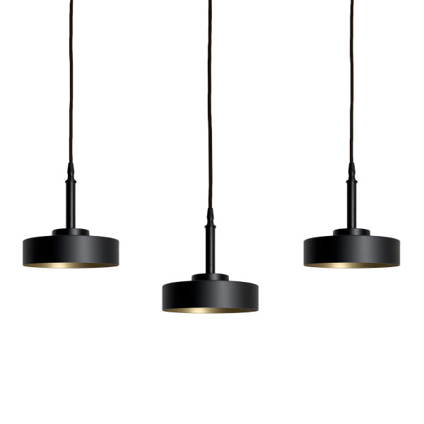 Hängeleuchte groß B: 150 cm Messing Eisen in Schwarz Gold E27
