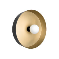 Runde Wandleuchte Schwarz Gold Ø 40 cm aus Messing...