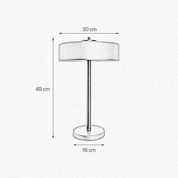 Tischlampe Schwarz Gold H: 49 cm Messing Eisen E27