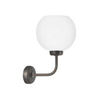 Wandlampe Messing Glas H: 32 cm in Bronze Weiß E27...
