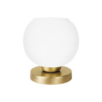 Tischlampe Kugel H: 18,5 cm Glas Messing in Weiß...