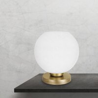 Tischleuchte Kugel E27 H: 26,5 cm Glas Messing in...