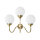 Wandlampe 3-flammig E14 Glas Echt-Messing B: 39 cm