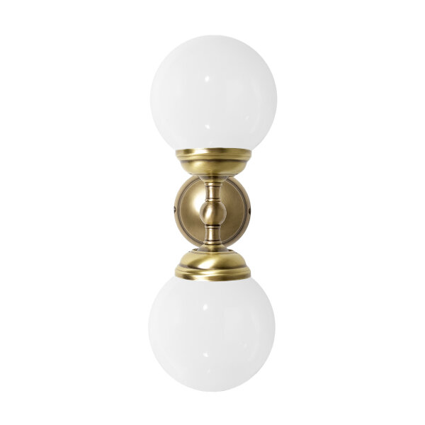 Badlampe Wand H: 36 cm 2-flammig E14 Glas Messing