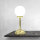 Tischlampe Messing Glas H: 31 cm Kugel Schirm E14